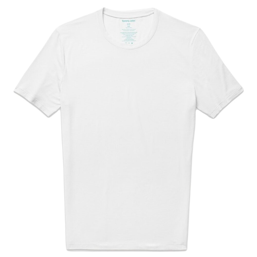 Tommy John Second Skin Crew Neck Stay-Tucked Undershirt – White